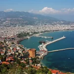 Antalya vue générale vieille ville et mer Méditerranée