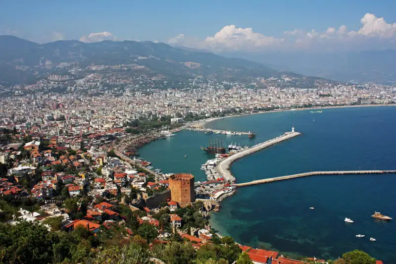 Antalya vue générale vieille ville et mer Méditerranée